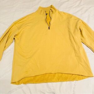 Aerie Mustard Pull Over Quarter Zip